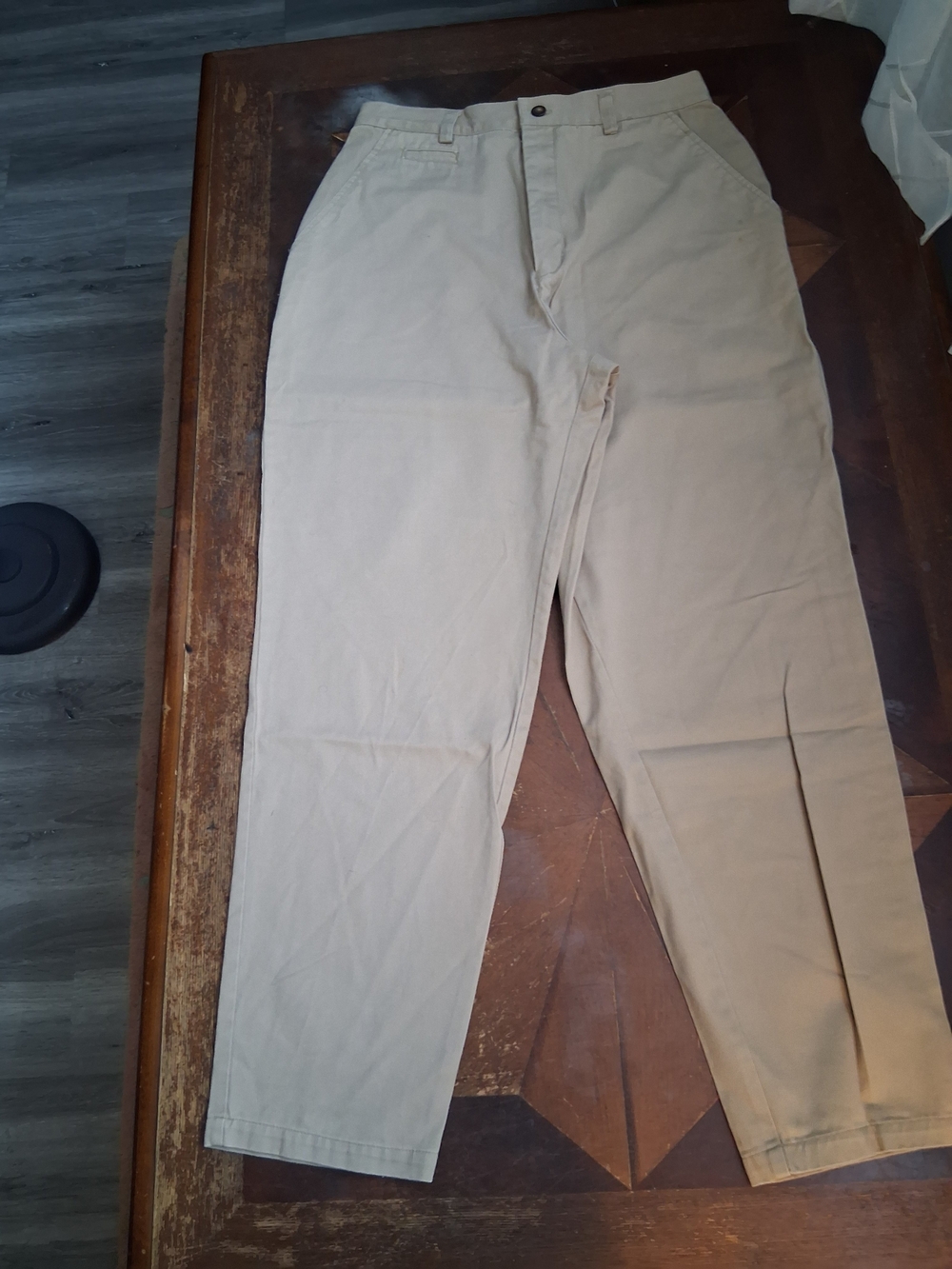 Classic Straight-Leg Chinos — Beige